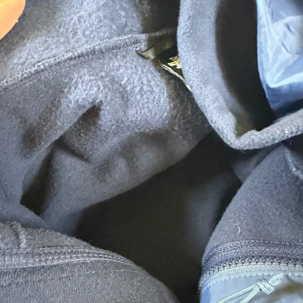 The North Face Mens XXL Navy Blue Hooded Fleece Lined Rain Jacket Windbreaker
